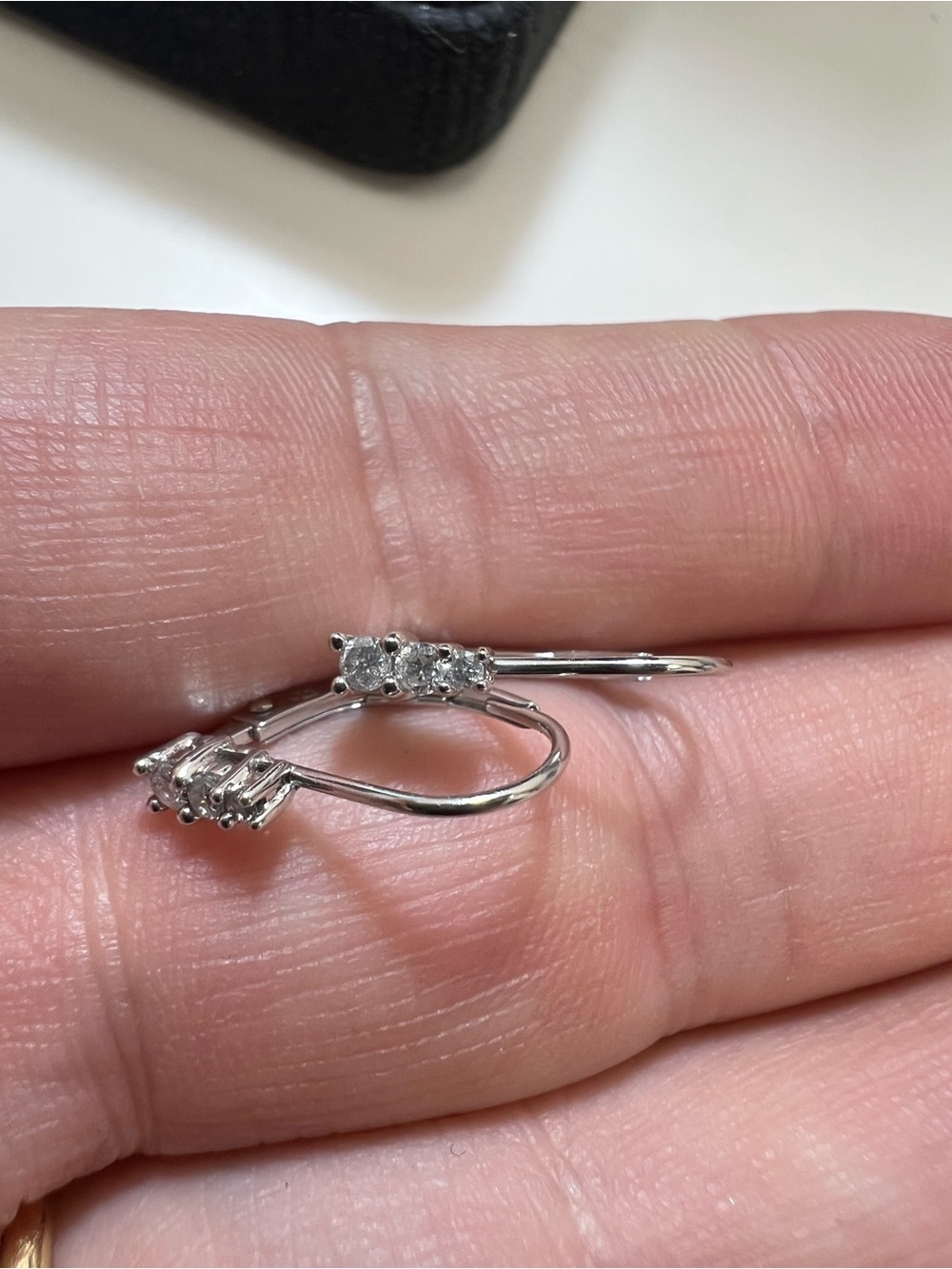 10K white gold diamond Drop Earrings